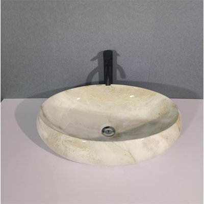 Lavabo de salle de bain vasque ovale en céramique et marbre