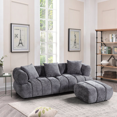 Upholstered Sectional with Ottoman Reversible