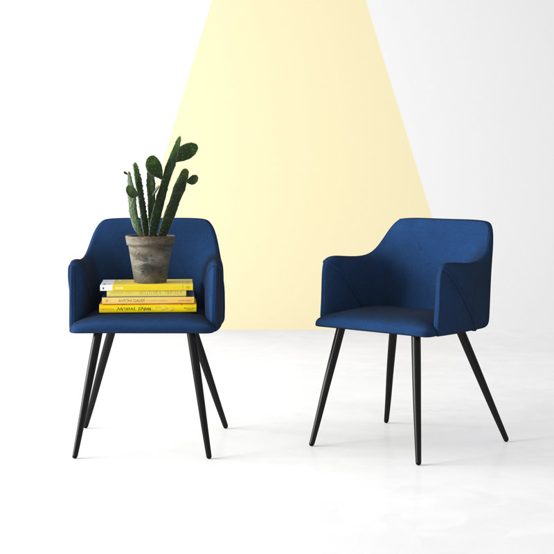 Sofiya 45cm H Velvet Upholstered Armchair, Blue