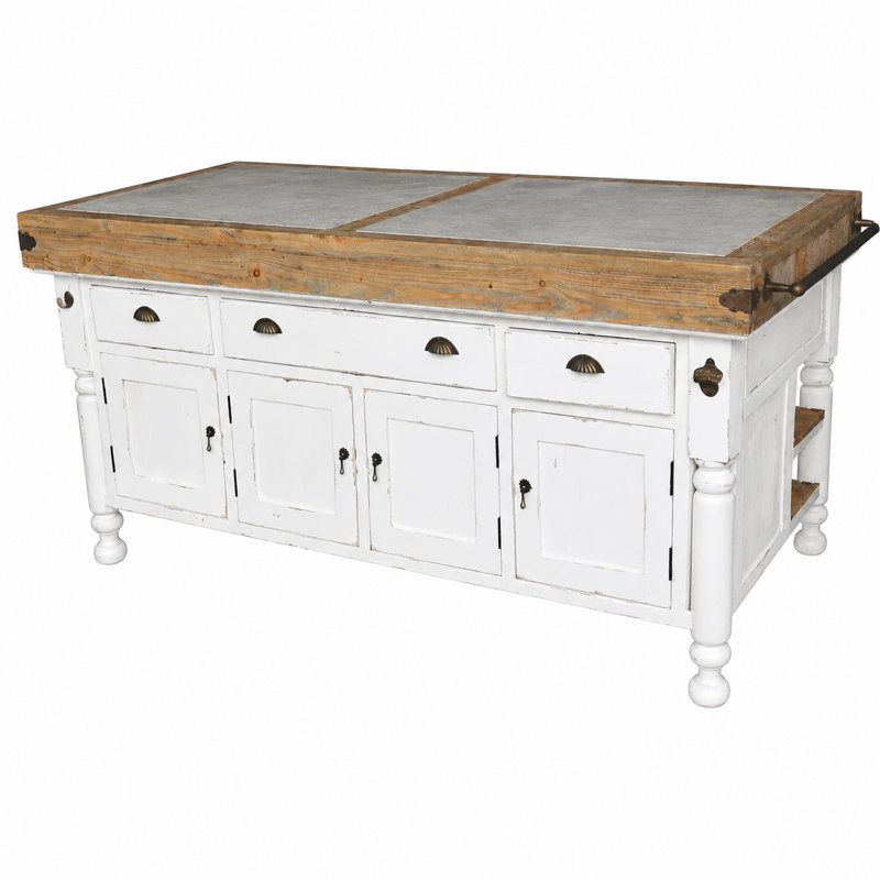 Large Marble Top Kitchen Island