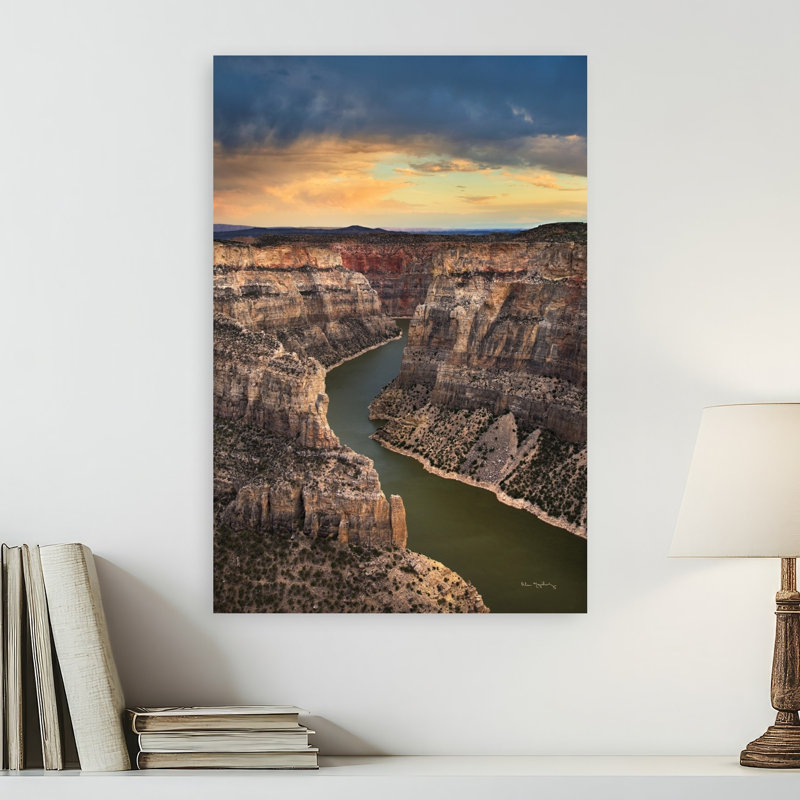 Bighorn Canyon, paysage contemporain abstrait coucher de soleil, impression d'art mural, H 24 po x l 16 po