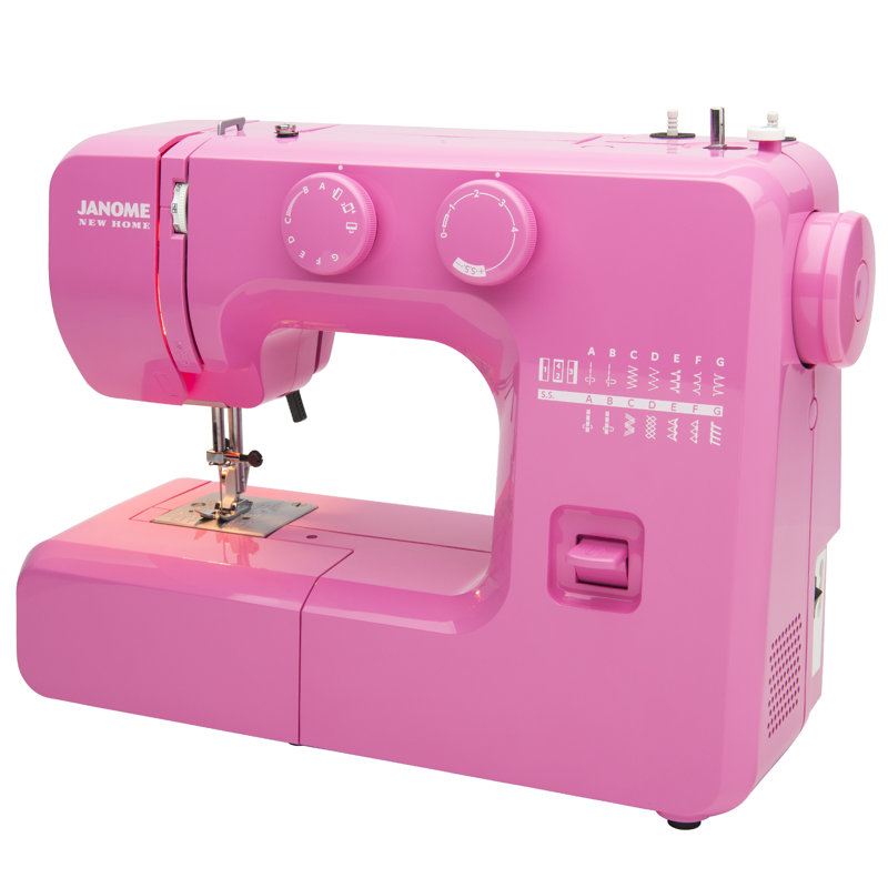 Janome Easy-to-Use Mechanical Sewing Machine, Pink