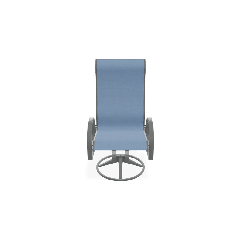 Fauteuil de patio pivotant Hiraku, Graphite texturé, Ciel 42D