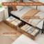 Base de lit simple avec cadres de lit en métal avec tiroirs de rangement pour lit de jour pour enfants et adolescents, cadre de lit pour enfants