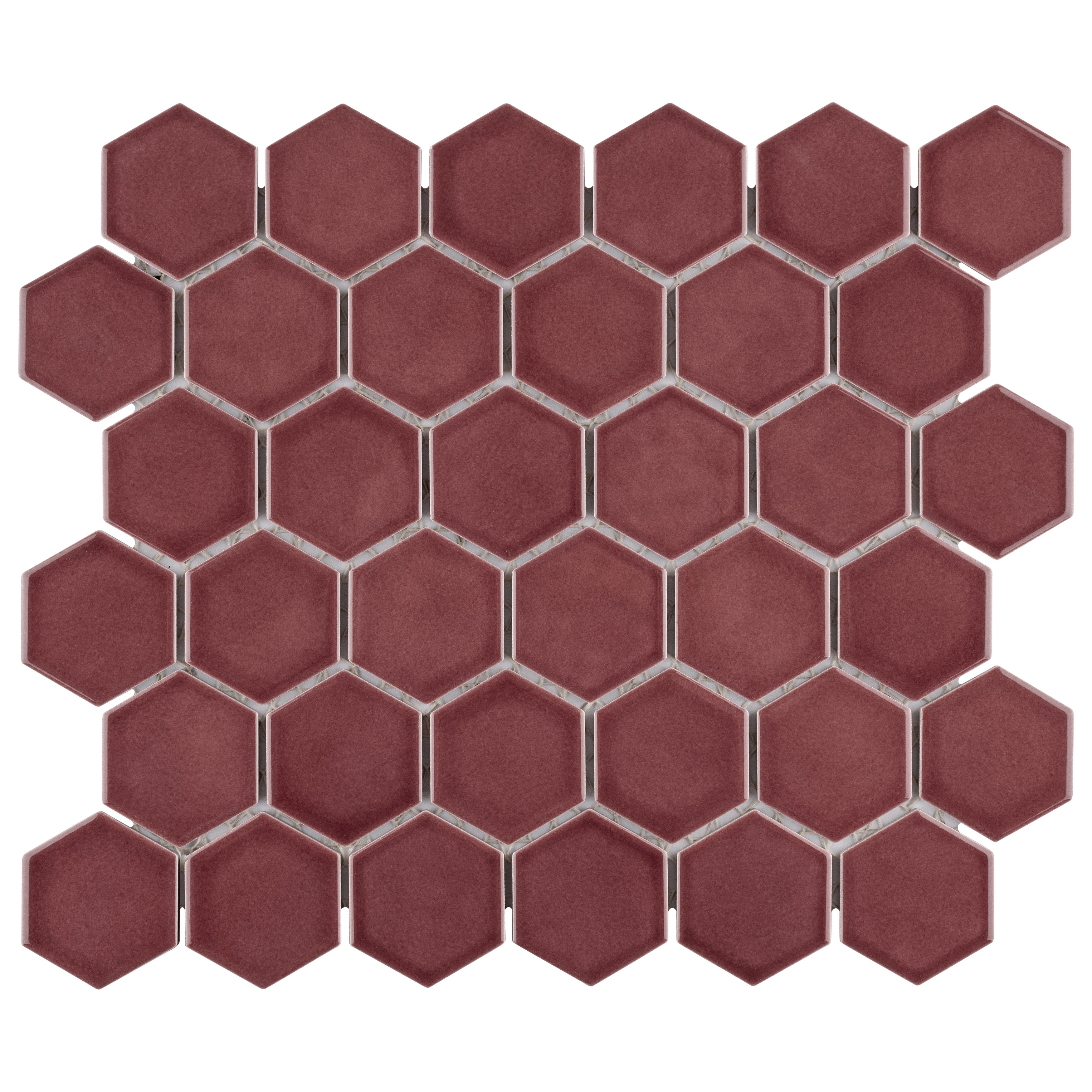 Tribeca 2" Hex Glossy Porcelain Mosaic Floor & Wall Tile