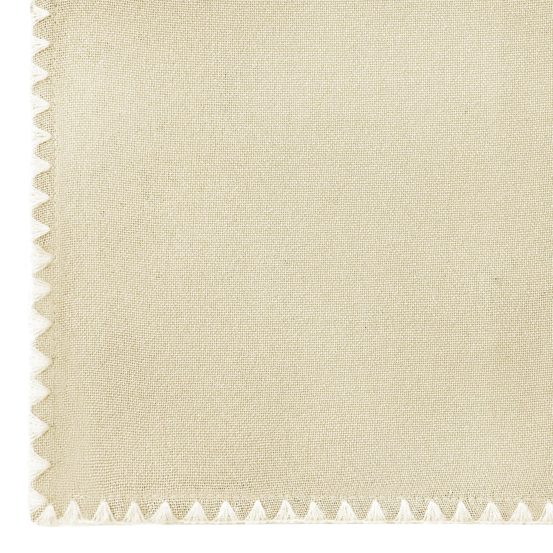 Panneau de rideau simple semi-diaphane avec passe-tringle, Brun clair / blanc, L 52 po x L 63 po