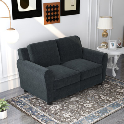 Causeuse rembourrée en velours Bozzuto de 58,3 po de largeur pour petit espace, salon