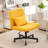 Linen Criss Cross Armless Office Chair With Wheels, Adjustable Swivel Ergonomic Chair With Extra Pillow For Home Office, Meditation & Makeup Area-1039018436-1039018438