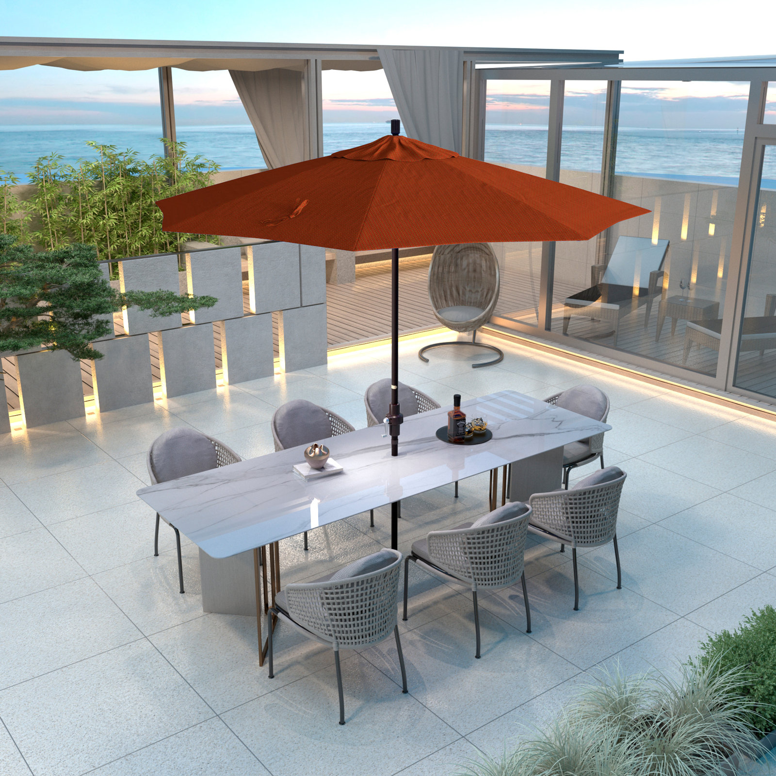 9' Umbrella, Terracotta- Olefin