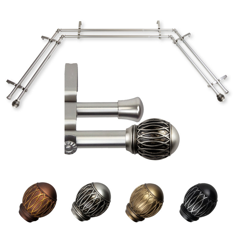 Tringle à rideaux double 13/16 po Doughman, Nickel satiné