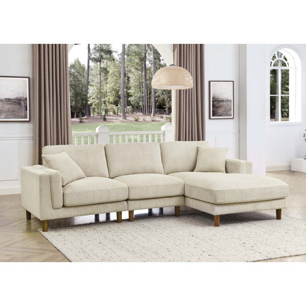 Latitude Run® Nathanel 3 - Piece Upholstered Sectional & Reviews | Wayfair