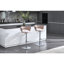 Tabourets de bar roses de 2, réglables en hauteur avec poignée relevable, base, revêtement en velours, coussin rembourré en mousse, structure en métal stable, méthode d'installation facile, capacité de poids de 300 lb, fabrication
