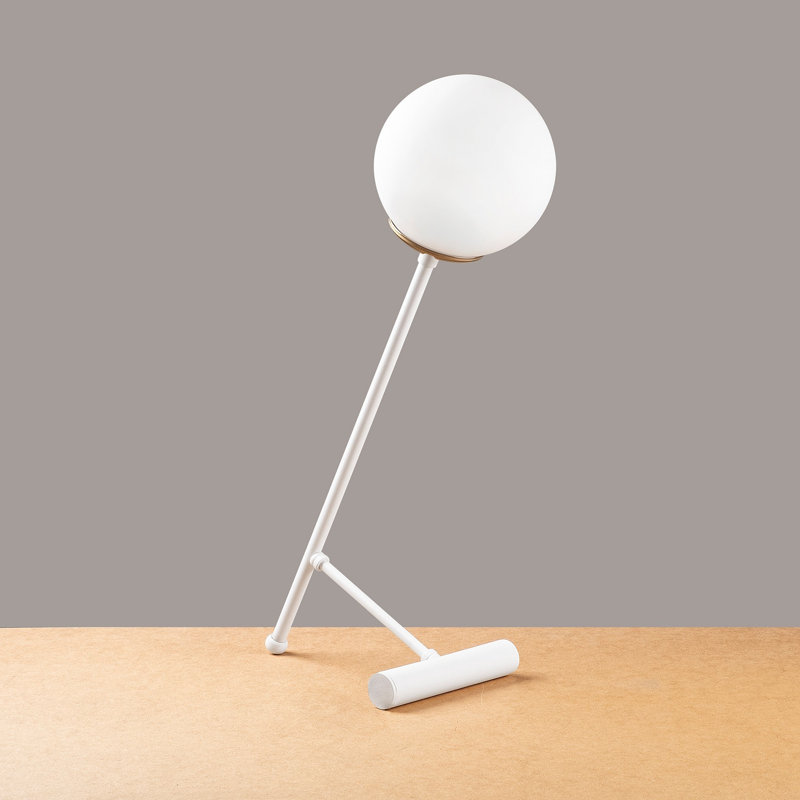 Lampe de bureau en métal Veropeso, Blanc, Blanc
