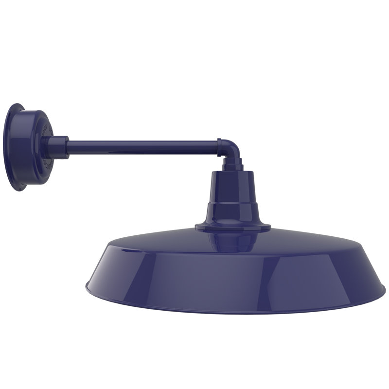 Luminaire de grange d'extérieur à DEL Haleigh, H 11 po x l 22 po x P 28 po, Bleu de cobalt