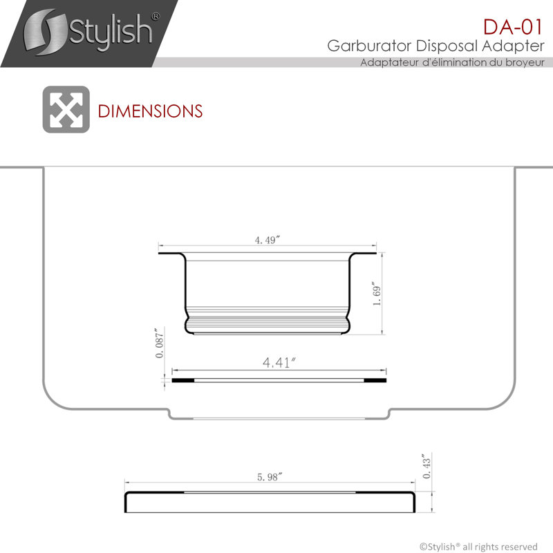 STYLISH Square Garbage Disposal Adapter