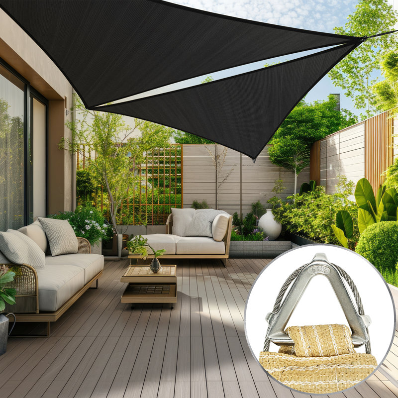 Voile d'ombrage Royal Shade Triangle Pro Ring, Noir, noir, noir, noir, 16 pi x 16 pi x 16 pi