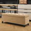 Repose-pieds de rangement de 47,5 po avec charnière de sécurité - Banc capitonné en lin - Capacité de 500 lb, Compartiment caché - Siège d'entrée, Repose-pieds de bout de lit, Décoration de salon - Assemblage facile-1822853872