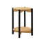 Table d'appoint ronde de style transitionnel avec tablette inférieure ouverte
