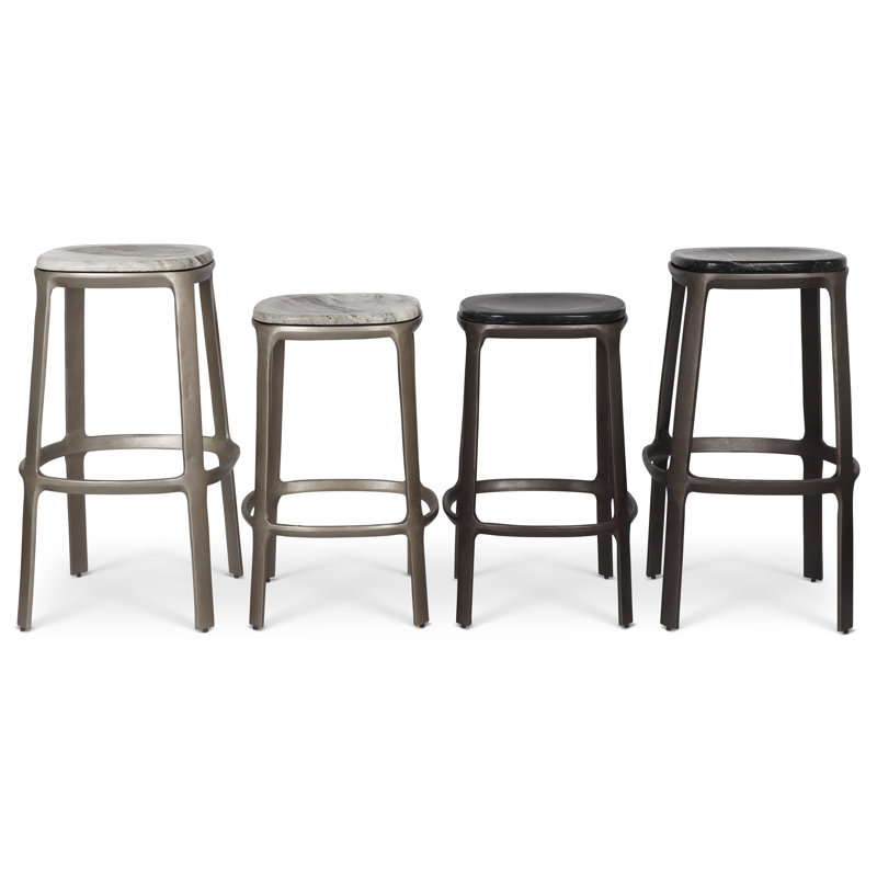 Soder Counter Stool with Metal Frame, Counter Stool (26" Seat Height), Black/Bronze