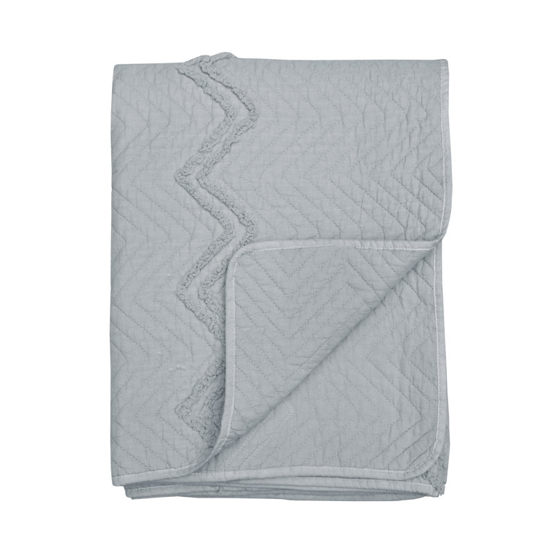 Bunia Polyester Solid Colour Bedspread, Grey