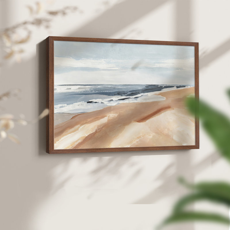 Salvo Beach I - Reproduction encadrée - Restickable, H 16 po x l 20 po, Noyer