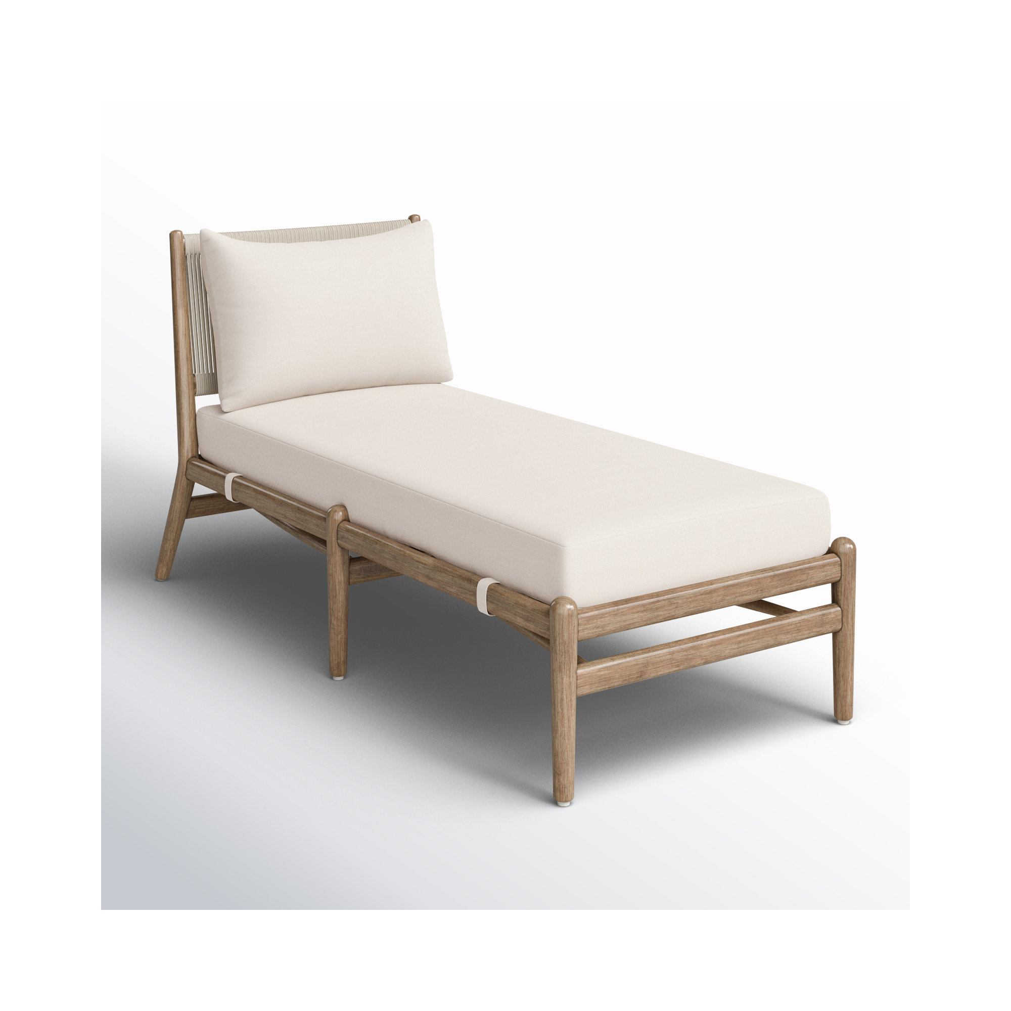 Baltzer 25'' Outdoor Wicker Chaise Lounge, Lakin Oat