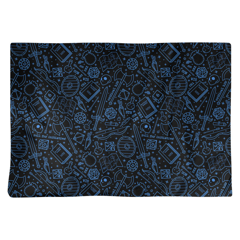 Napperon en coton 18 po Classic RPG, Bleu / blanc / noir