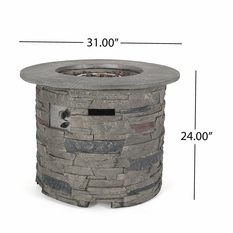 Outdoor 32-inch round propane fire pit