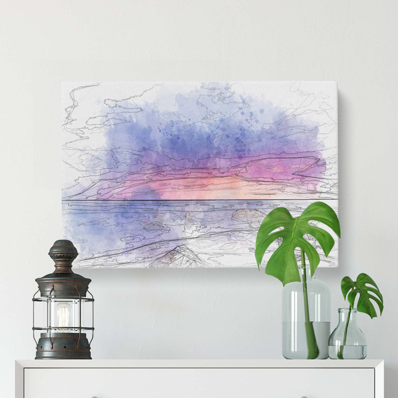 A Beach In Spain In Abstract - Wrapped Canvas Print, 50cm H x 76cm W x 3cm D