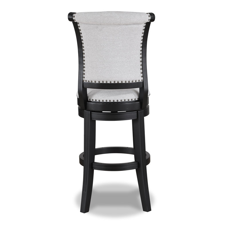 Tabouret de bar moderne avec tabourets pivotants élégants avec siège rembourré et garniture cloutée, parfait pour les repas et les réceptions