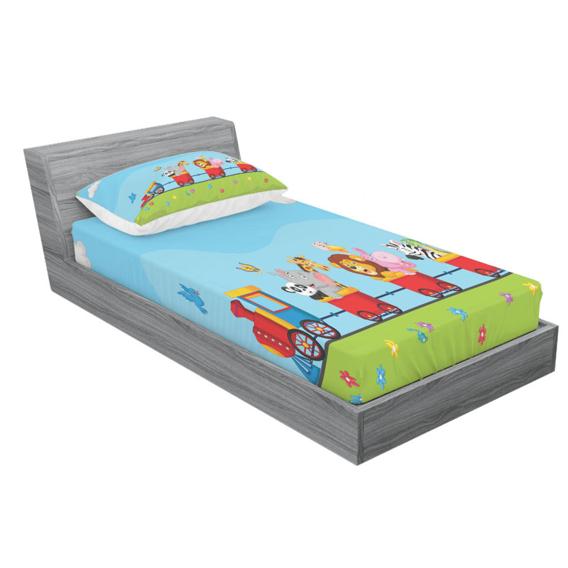 Cartoon Microfiber Sheet Set, Twin XL Sheet Set + Fitted Sheet + 1 Pillowcase
