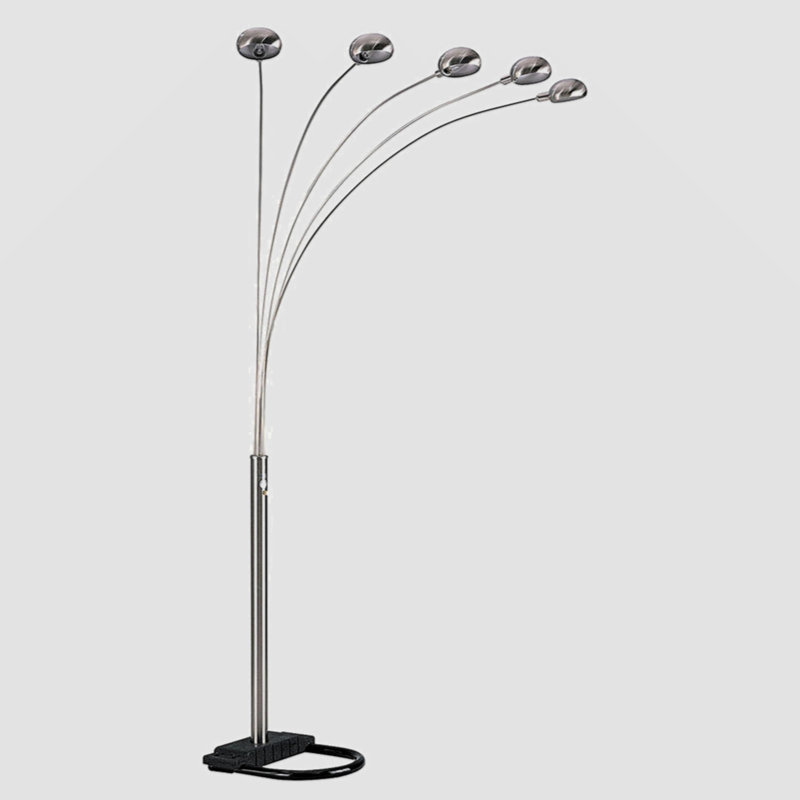 Vacie 84'' Arched Floor Lamp, Satin Nickel