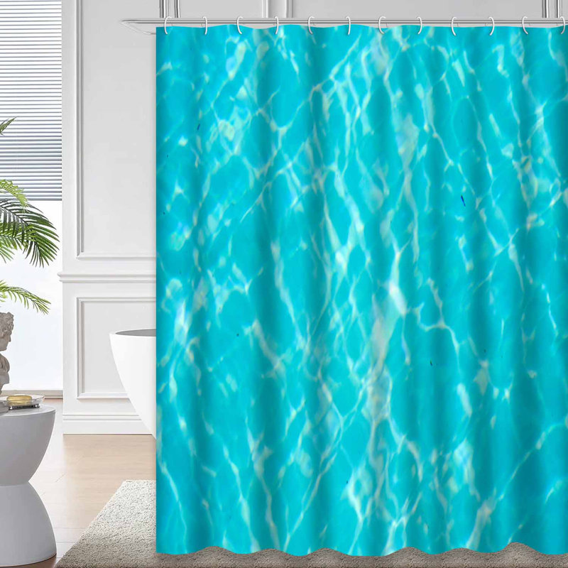 Eau abstraite plage soleil bleu bâtiment lumineux couleur bord de mer hôtel frais avec 12 crochets, L 72 po x l 72 po