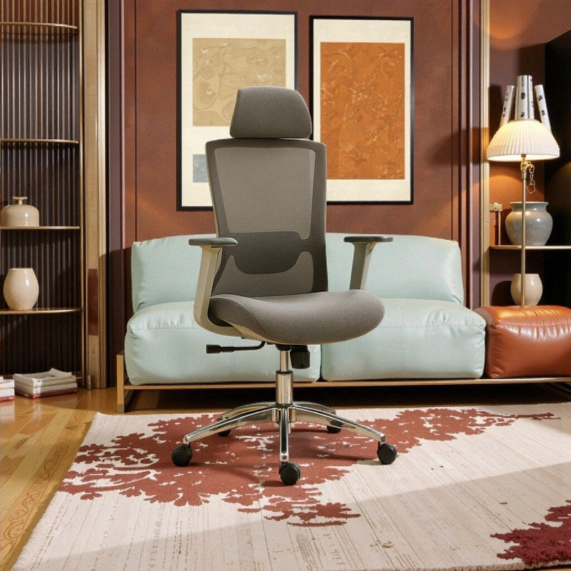 High Back Mesh Office Chair, Gray, Light Gray