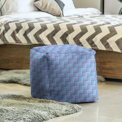 Repose-pieds cubique à rayures classic basketweave