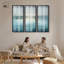 Ensemble de 3 impressions sous verre « Rive brumeuse » par Art Remedy, cadre noir, 20 x 48 pouces.-1056011089