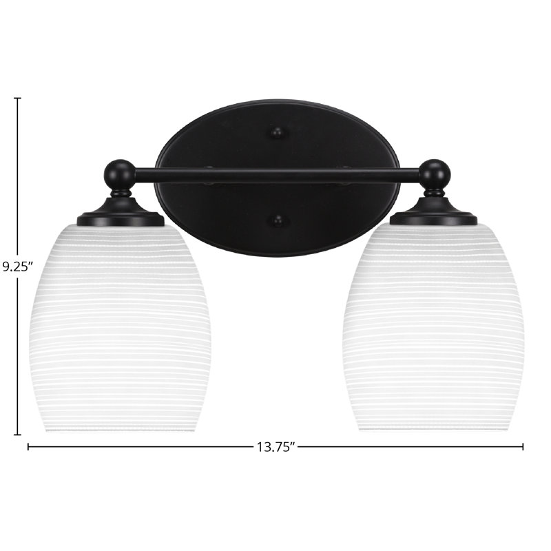 Barre d'éclairage de salle de bain Aitkens, 2, Noir mat