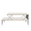 Table basse moderne avec pieds en métal, 39,4 po x 15,7 po x 19,7 po | 100% panneau de particules enduit de mélamine, épaisseur: 0,7 pouce | Design industriel, parfait pour le salon et les espaces contemporains, robuste et élégant-1533761733