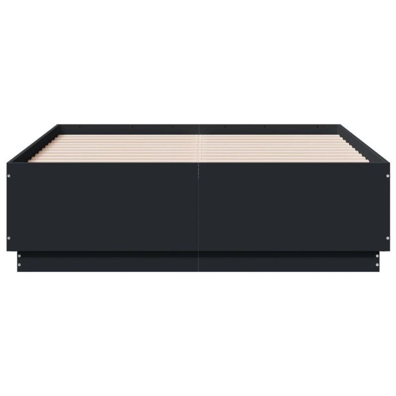 Noar Bed Frame, UK Double - DE 135 x 190 cm, Black