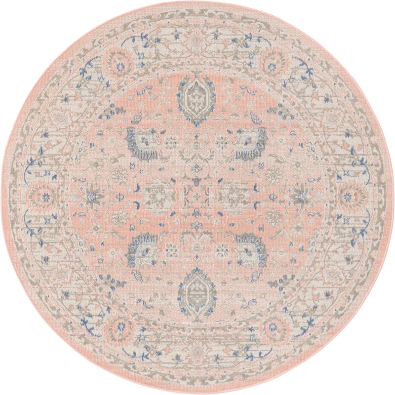 Exann Oriental Indoor Rug, Round 5'