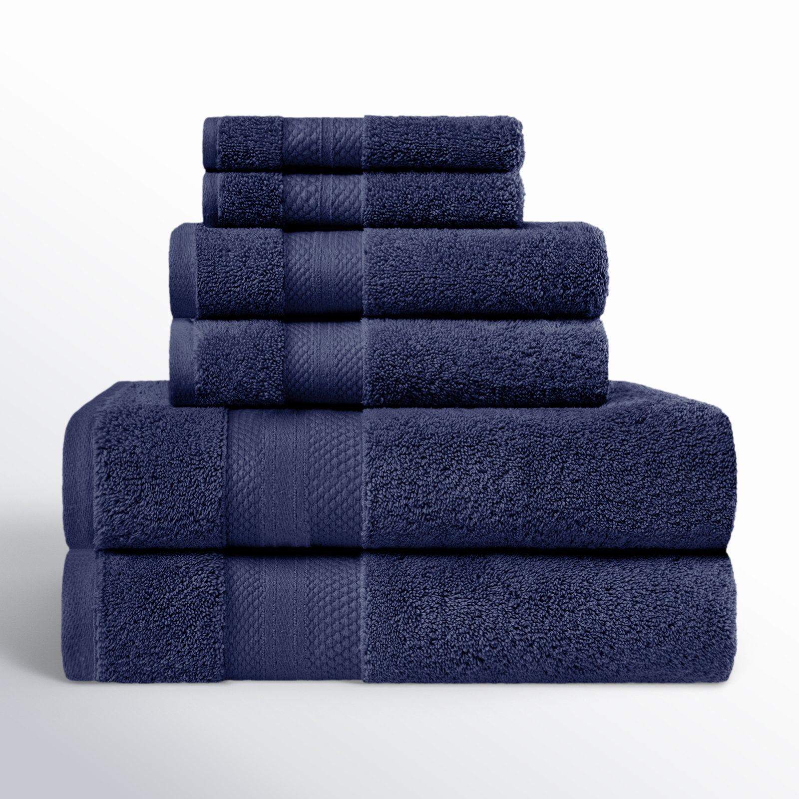 Finnian Ultra-Plush Heavyweight, 100% Turkish Towel Collection, Crown Blue, 6 Piece Towel Set
