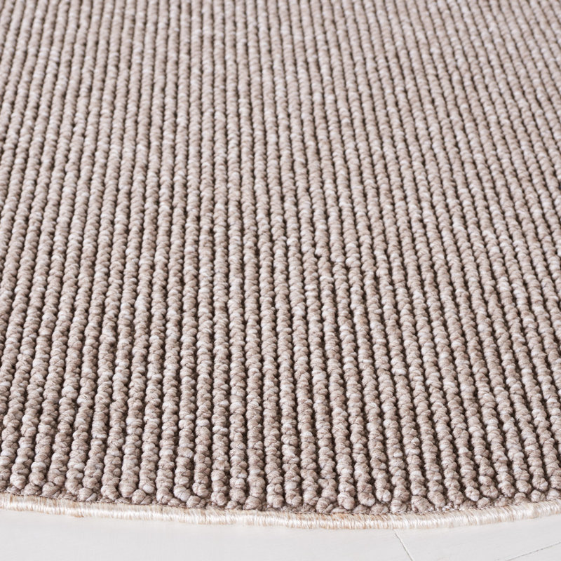 Tapis tissé à la machine en jute beige / ivoire, Rond 6 pi 7 po