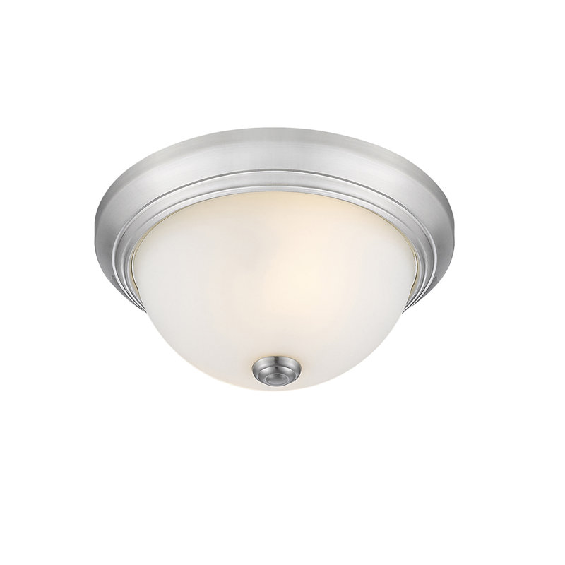 Plafonnier encastré 11 po 2 lumières Andrew-Joseph, Nickel brossé
