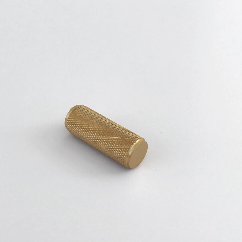 Texture 1/2" Diameter Solid Brass Peg Knob, Brushed Brass