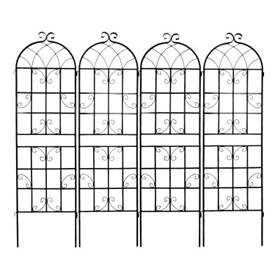 Ensemble de 4 treillis de jardin en métal 86,7 "x 19,7" antirouille pour plantes grimpantes