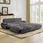 Divan-lit gigogne convertible 3-en-1 94,5 po très grand lit, causeuse multifonctionnelle en velours côtelé gris-130602810-132420581-132420583