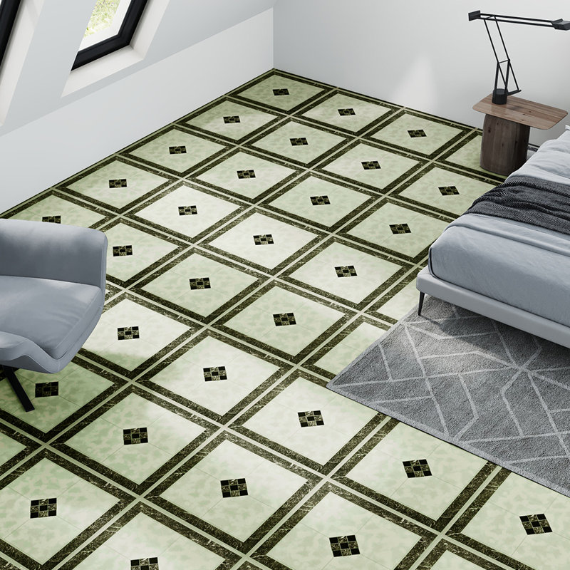 30Pcs Self-adhesive PVC Flooring Tiles Set, Green