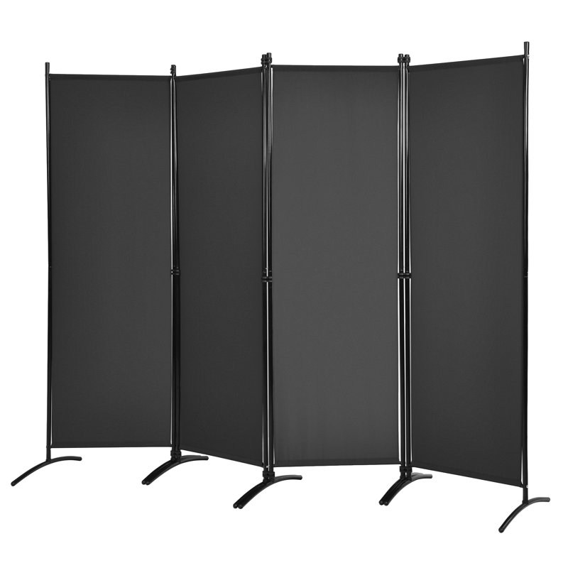 88 " W x 68 " H 4 - Panel Iron Folding, Black