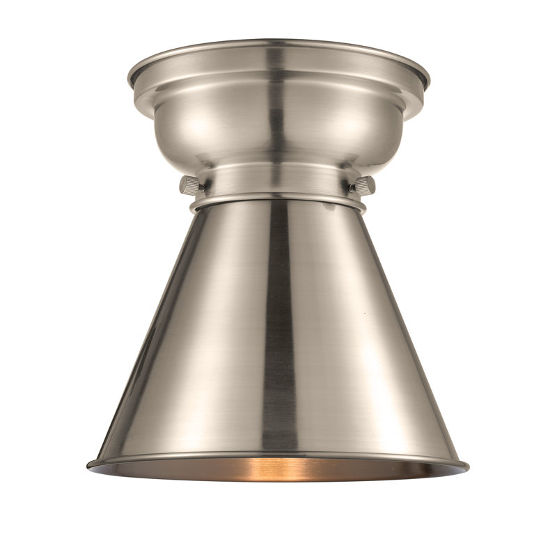 Donovan Flush Mount, Brushed Satin Nickel, 6 Watt Vinage LED Bulb
