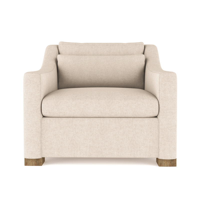 Crosby Armchair, 32.5" H x 35" W x 43" D, Plush Velvet Oyster, Ebony